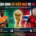 Ảnh bìa nhận định trận đấu World Cup 2026 giữa Bờ Biển Ngà và Na Uy, với Ousmane Diomande đối đầu Erling Haaland, cúp vàng và logo ThapcamTV.